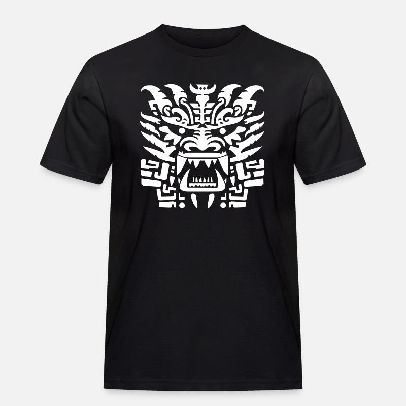 Drachenkopf - Alter Dämon - Männer Workwear T-Shirt - Schwarz