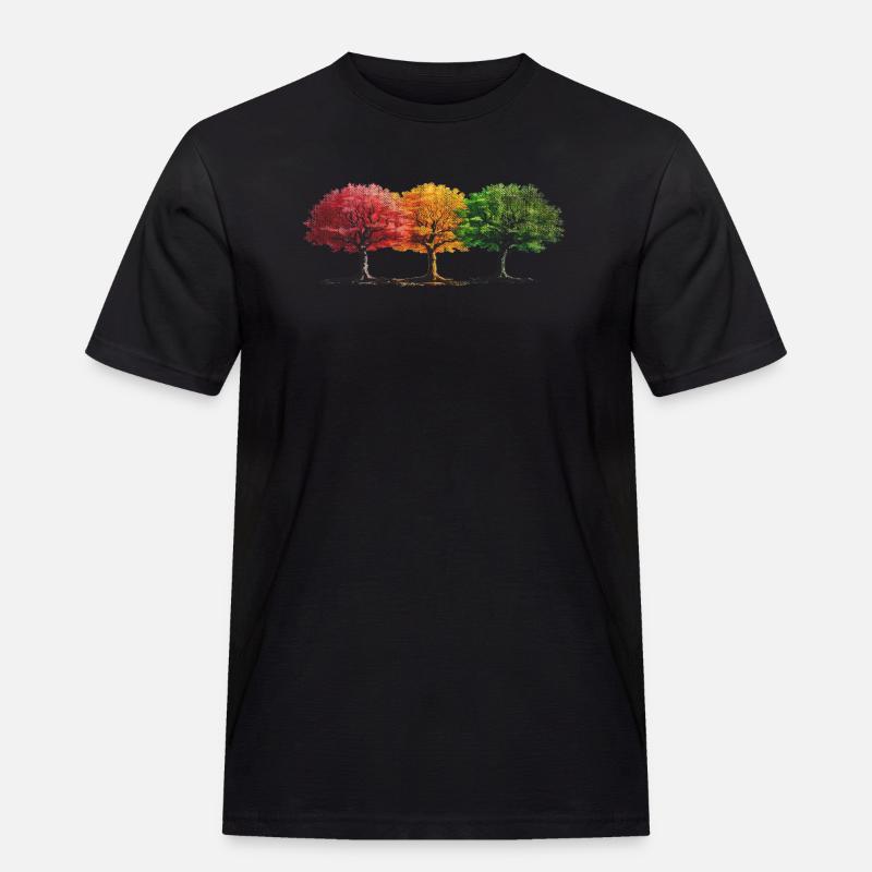 Bäume Baum bunt - Männer Workwear T-Shirt - Schwarz
