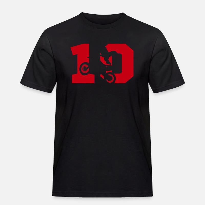 Moto 10 Biker - Männer Workwear T-Shirt - Schwarz