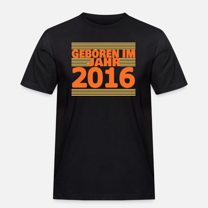Geboren 2016 - Männer Workwear T-Shirt - Schwarz