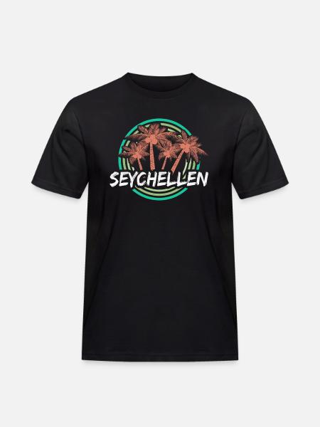 Seychellen als Urlaub - Männer Workwear T-Shirt - Schwarz