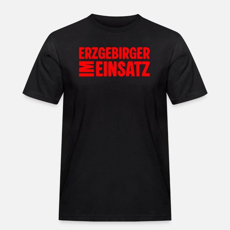 Erzgebirger im Einsatz - Männer Workwear T-Shirt - Schwarz