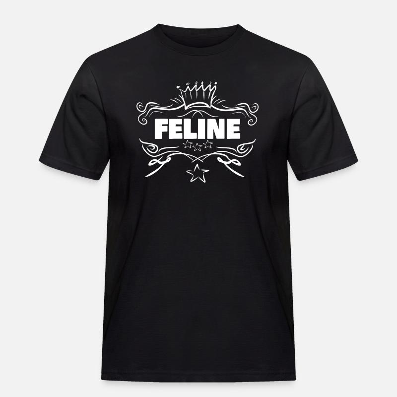 Feline - Männer Workwear T-Shirt - Schwarz