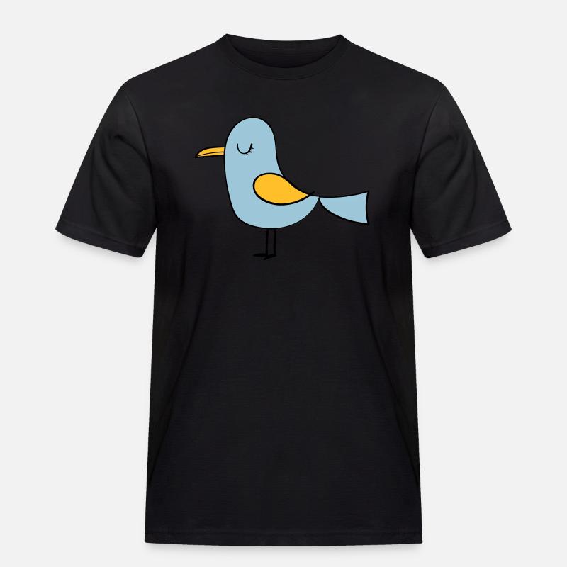 Vogel - Männer Workwear T-Shirt - Schwarz