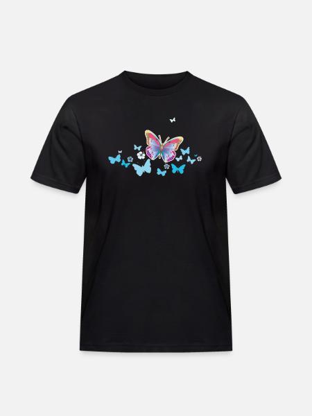 Butterflies Butterflies Insects Spring Summer - Men's Workwear T-Shirt - black
