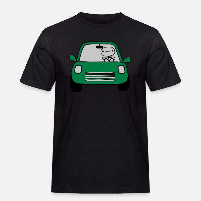 Fahrer Comic Auto - Männer Workwear T-Shirt - Schwarz