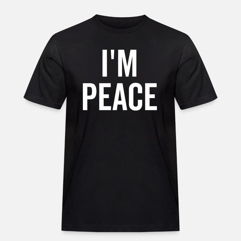 Ich bin Frieden - Männer Workwear T-Shirt - Schwarz