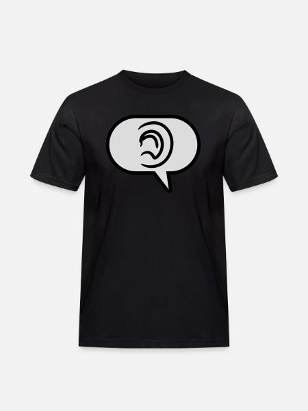 Hear Simple Symbol Speech Bubble - Men's Workwear T-Shirt - black