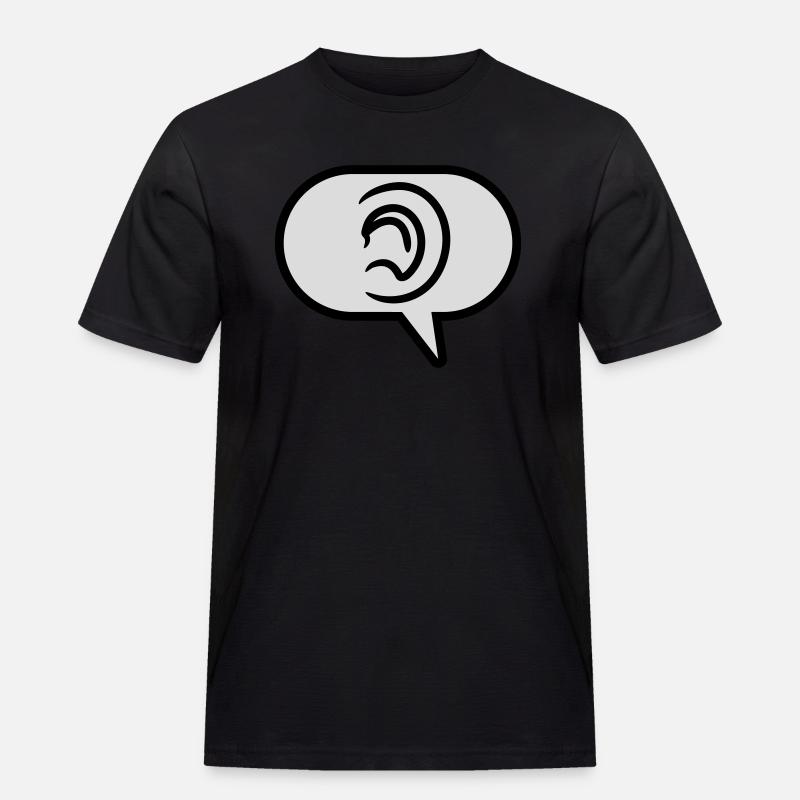 Hören einfaches Symbol Sprechblase - Männer Workwear T-Shirt - Schwarz