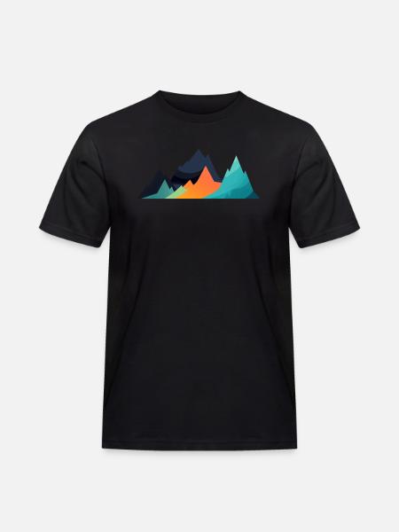 Mountain Landscape Geometric Art - Men's Workwear T-Shirt - black