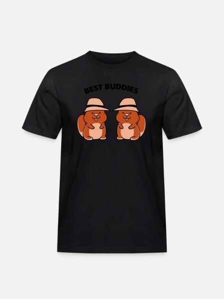 hamster best buddies - Männer Workwear T-Shirt - Schwarz