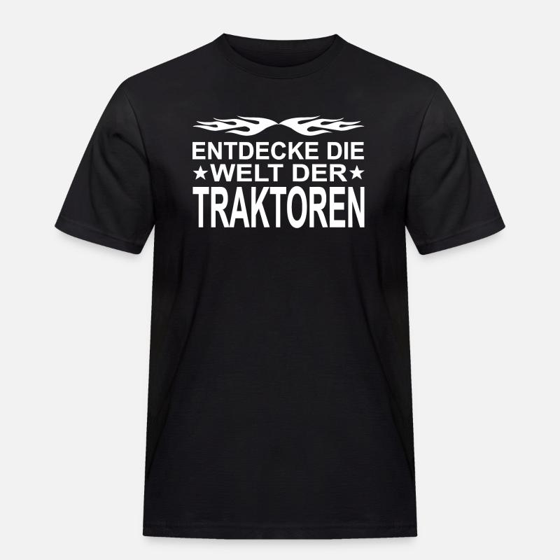 Traktor - Männer Workwear T-Shirt - Schwarz