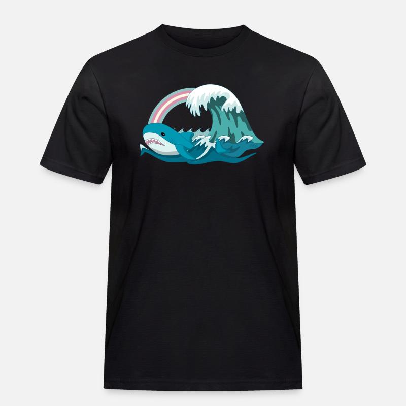 Pride Blahaj Pastell Regenbogen - Männer Workwear T-Shirt - Schwarz