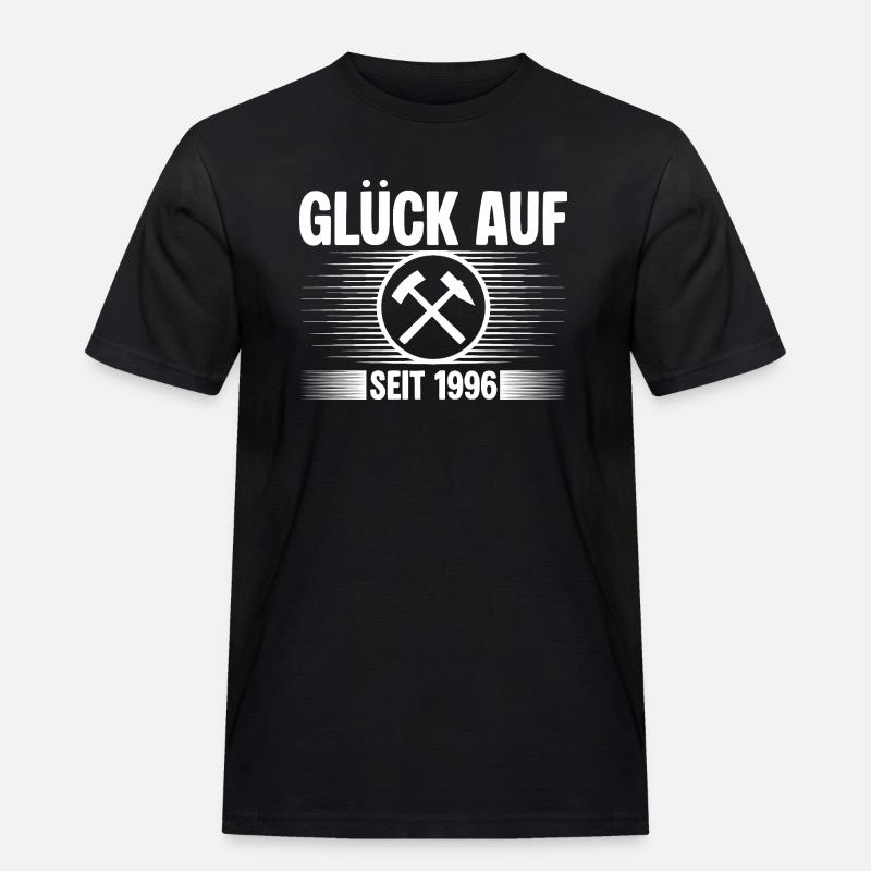 Glueck auf seit 1996 - Männer Workwear T-Shirt - Schwarz