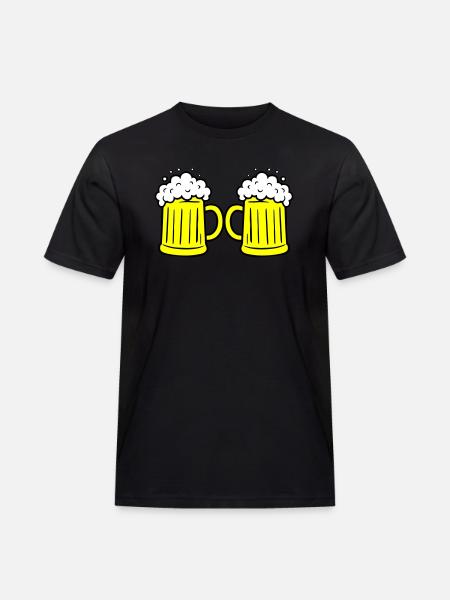 Bierglas Anstoßen - Männer Workwear T-Shirt - Schwarz