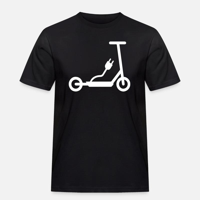 E-Scooter E-Roller Scooter - Männer Workwear T-Shirt - Schwarz