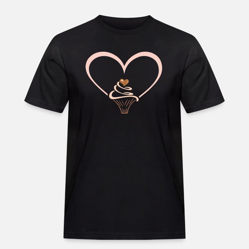 Cupcake-Liebe - Männer Workwear T-Shirt - Schwarz