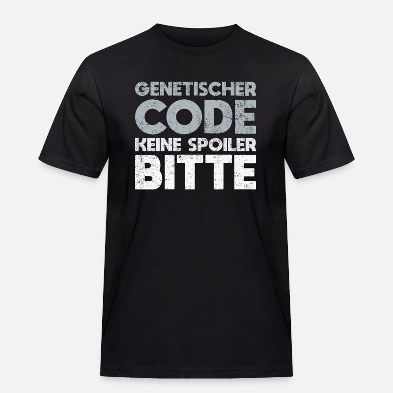 Genetischer Code, Keine Spoiler Bitte - Männer Workwear T-Shirt - Schwarz
