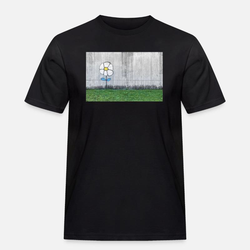 Graffiti eines Gänseblümchens - Männer Workwear T-Shirt - Schwarz