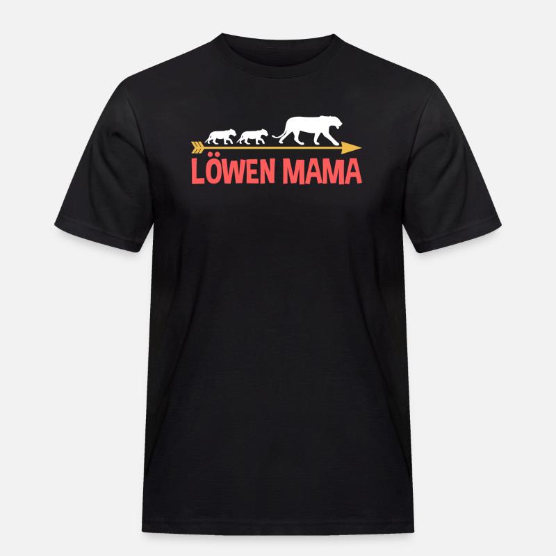Mutter Löwen Mama - Männer Workwear T-Shirt - Schwarz