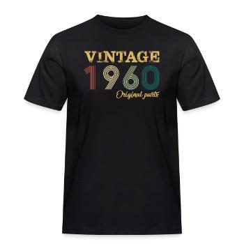 Jahrgang 1960 Originalteile Geburtsjahr Geburtstag - Männer Workwear T-Shirt - Schwarz - Vorne - AI Model Male 178 light (178cm)