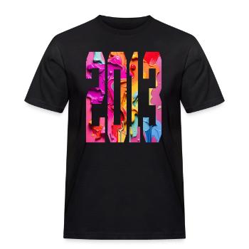 BUNT 13. GEBURTSTAG 2013 - Männer Workwear T-Shirt - Schwarz - Vorne - AI Model Male 178 light (178cm)