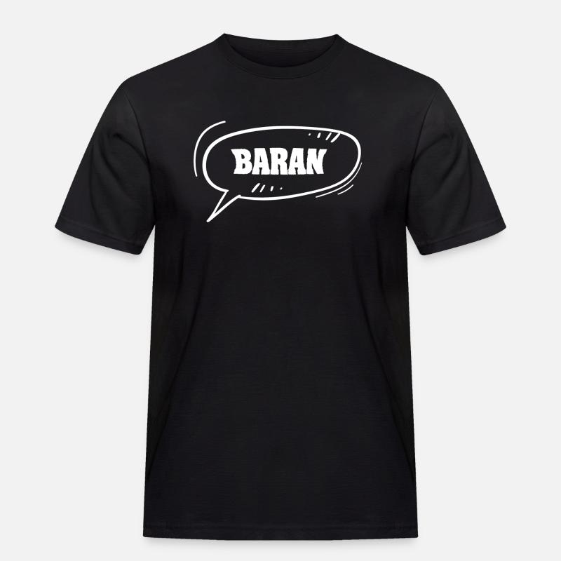 Baran - Männer Workwear T-Shirt - Schwarz