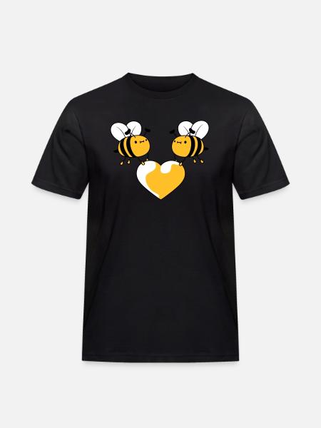 2 bees in love - Men's Workwear T-Shirt - black