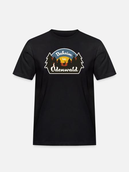 Daheim im Odenwald - Retro Black - Männer Workwear T-Shirt - Schwarz