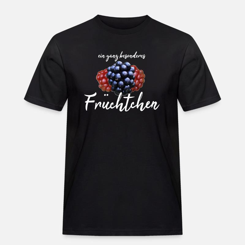 Früchtchen frech - Männer Workwear T-Shirt - Schwarz