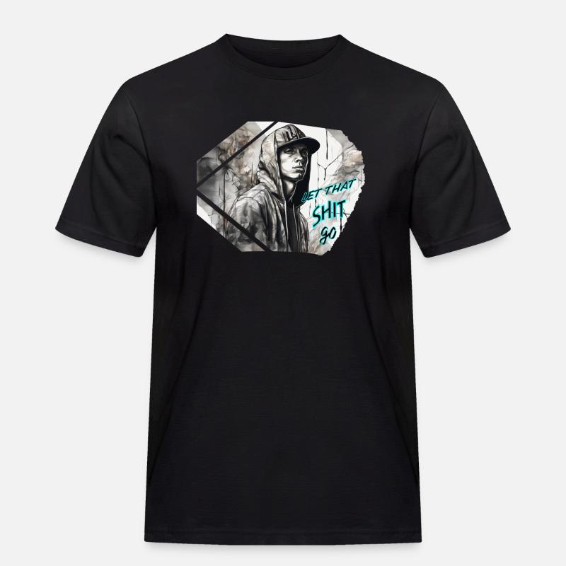 junger Rapper - Männer Workwear T-Shirt - Schwarz