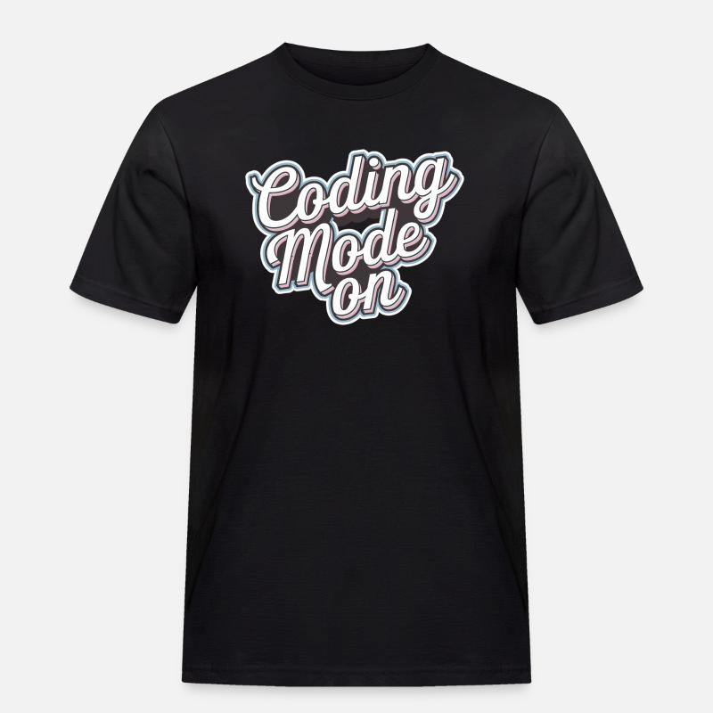 Coding Mode On 16 - Männer Workwear T-Shirt - Schwarz