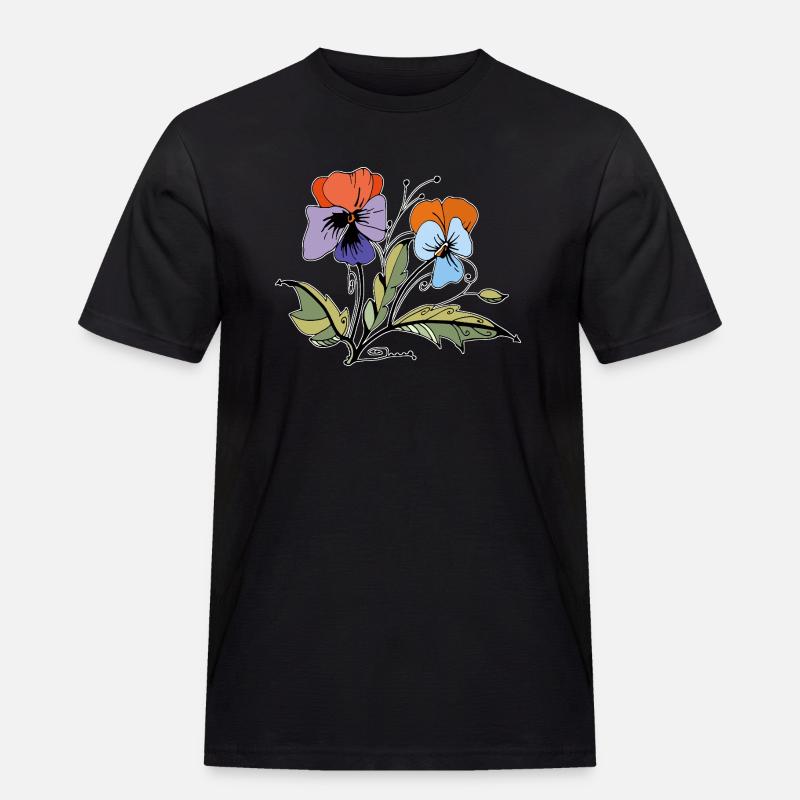 Flowers - Men's Workwear T-Shirt - black