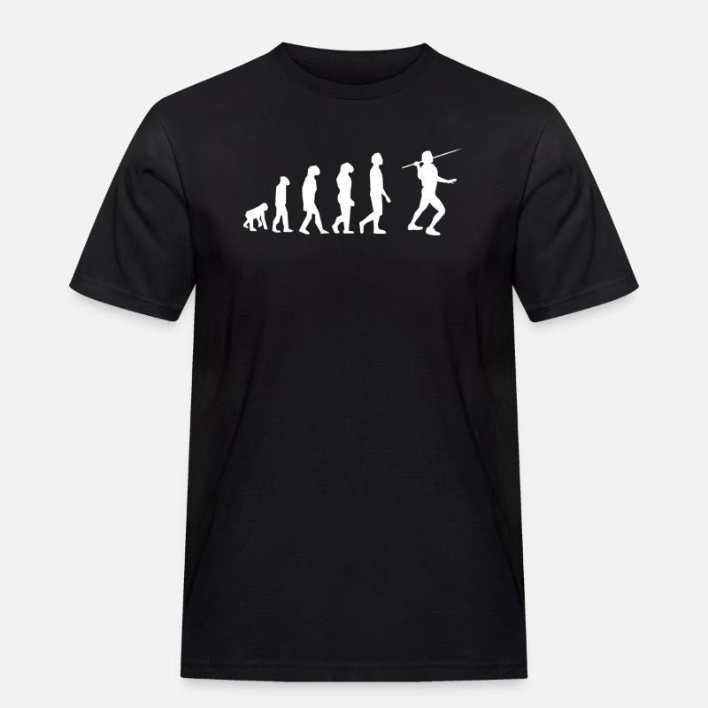 Speerwurf-Evolution - Männer Workwear T-Shirt - Schwarz