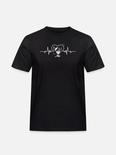 Grill kjærlighet hjerteslag BBQ grill master gave - Workwear T-Shirt for menn - svart