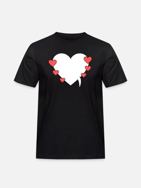 Speech bubble with hearts - Men's Workwear T-Shirt - black
