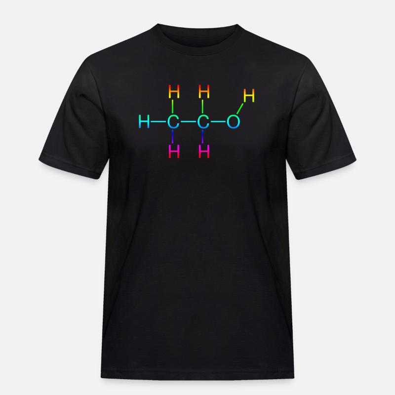 Ethanol Alkohol Strukturformel - Männer Workwear T-Shirt - Schwarz