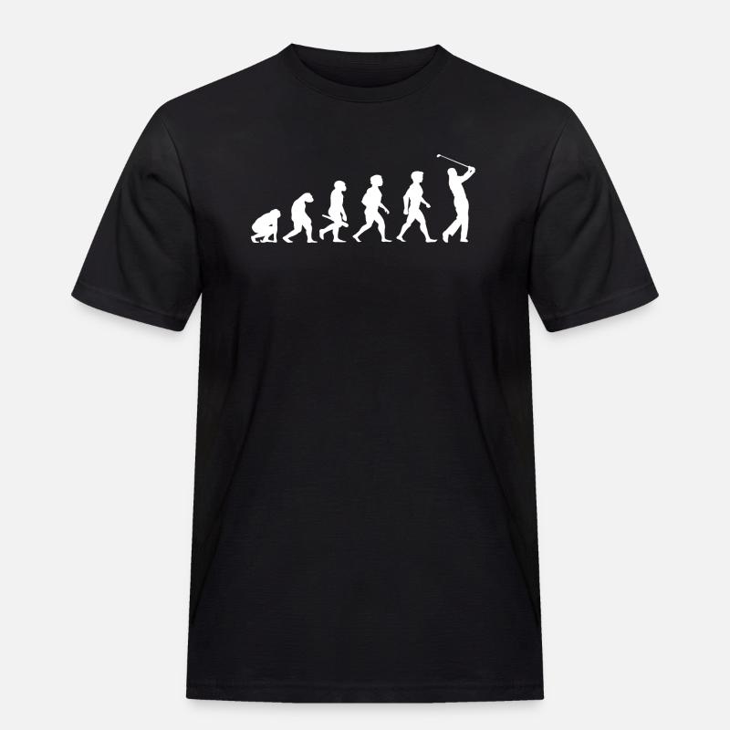 Evolution Golf Golfer Golfspieler Golfplatz - Männer Workwear T-Shirt - Schwarz