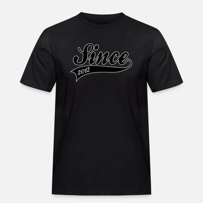 Geburt - Since 2012 - Männer Workwear T-Shirt - Schwarz