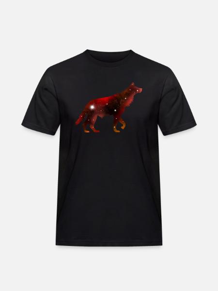 Galaxy Hyena - Männer Workwear T-Shirt - Schwarz