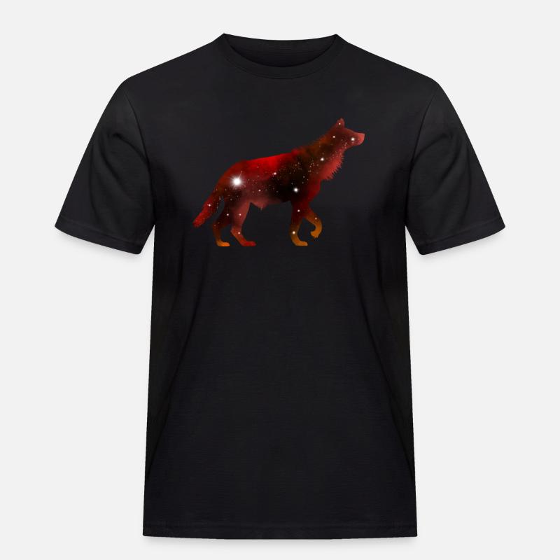 Galaxy Hyena - Männer Workwear T-Shirt - Schwarz