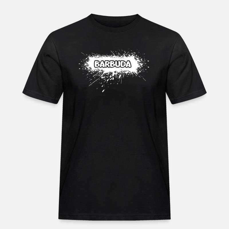 Sonne Barbuda - Männer Workwear T-Shirt - Schwarz