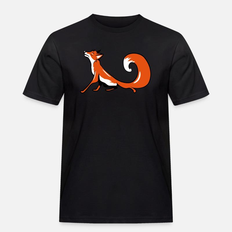Fuchs witzig eitel - Männer Workwear T-Shirt - Schwarz