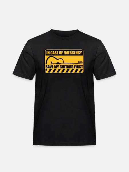 Save My Guitars First - Men's Workwear T-Shirt - black
