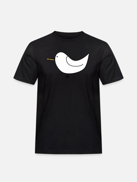 Weiße Möwe mit Pommes - Männer Workwear T-Shirt - Schwarz