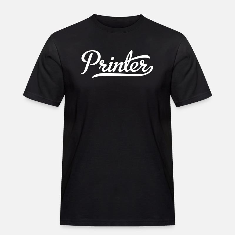Drucker - Männer Workwear T-Shirt - Schwarz