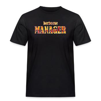 barbecue manager grillen grillparty Vatertag - Männer Workwear T-Shirt - Schwarz - Vorne - AI Model Male 178 light (178cm)