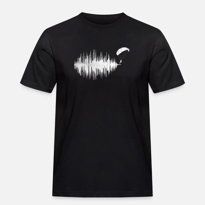 Herzfrequenz Frequenz Paragleiter Paragleiten - Männer Workwear T-Shirt - Schwarz
