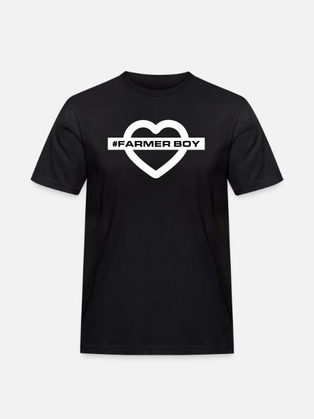 Farmer Boy Heart Love - Men's Workwear T-Shirt - black