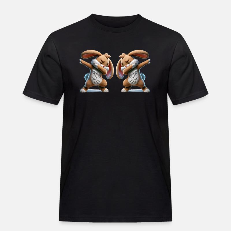 Rabbit Dabbing Comic 2 - Men's Workwear T-Shirt - black